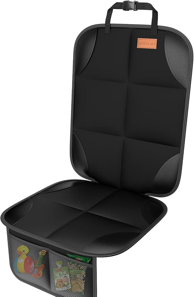 SMART ELF Car Seat Protector [1 Pack] Large Auto Protector for Child Seats with Thickest Padding and Non-Slip Backing Mesh Po