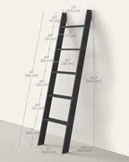 VASAGLE Blanket Ladder Decorative Farmhouse for The Living Room, 5-Tier Ladder Shelf, Ladder Rack for Storage and Decor, Ebon