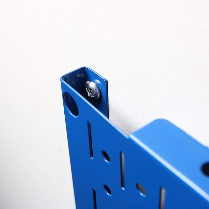 Wall Control Pegboard Wall Organizer Tiles Modular Blue Metal Pegboard Tiling Set - Four 12-Inch Tall x 16-Inch Wide Peg Boar