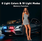 4PCS Wireless LED Strobe Lights with Remote Control,8 Colors Waterproof Anti-Collision USB Charing Led Warning Light, High Brightness Wireless LED Lights for Car Drone Truck Motorcycle Aircraft Bike