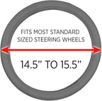 Motor Trend Perforated Microfiber Leather Steering Wheel Cover for Cars Trucks SUVs Vans, Sporty Racing Improved Grip Anti-Fa