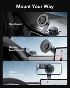 ESR for MagSafe Car Mount, Magnetic Car Mount,Dashboard/Tesla Touchscreen Phone Holder, Magnetic Phone Holder for Car, for iPhone 16/16e/15/14/13/12, S25,Charging Not Supported(2 Metal Rings included)