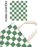 Car Trash Can, Durable Hanging Car Trash Garbage Bag, Cute Automotive Garbage Cans Organizer, White Green Checkerboard