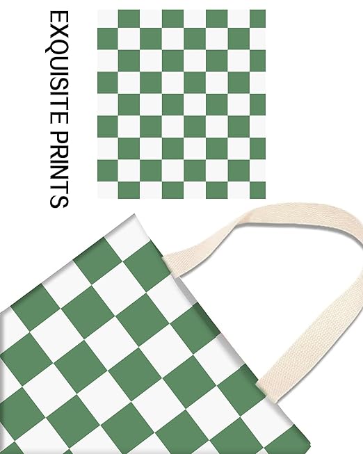 Car Trash Can, Durable Hanging Car Trash Garbage Bag, Cute Automotive Garbage Cans Organizer, White Green Checkerboard