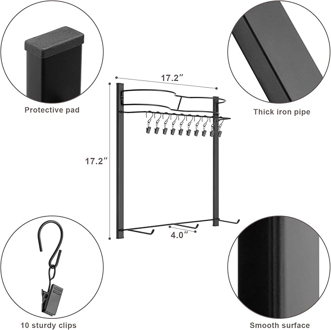 Hat Rack for 45 Baseball Caps with 10 Clips 3 Tier Hat Organizer for Wall Multi-functional Hat Hanger Metal Hat Holder at Clo