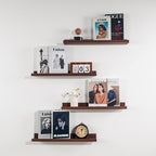 NEXHOME PRO Floating Shelves for Wall Set of 4,24 Inches Picture Ledge Shelf, Kids Bookshelf Wall Mounted for Living Room Bed