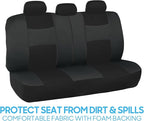 BDK PolyPro Car Seat Covers Full Set in Reverse Charcoal, Front and Rear Split Bench Seat Covers for Cars, Easy to Install Ca