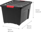 IRIS USA 72 QT Plastic Storage Box with Lid and Latches - 4 Pack - BPA-Free, Garage Organizing Solution, Durable Nestable Sta