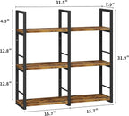 31.5 Inch Floating Shelves, 6 Tier Wood Shelves for Wall, Heavy Duty Wide Wall Mount Shelves for Living Room Bedroom Kitchen 