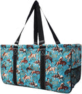 NGIL Extra Large Utility Tote Reusable Grocery Bag Oversized Collapsible for Groceries, Storage, Picnic, Beach (Rowdy Rodeo-Black)