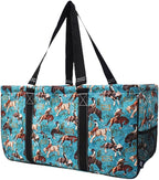 NGIL Extra Large Utility Tote Reusable Grocery Bag Oversized Collapsible for Groceries, Storage, Picnic, Beach (Rowdy Rodeo-Black)