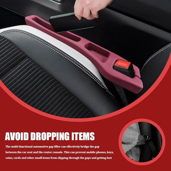 2PCS No Drop Seat Guard, Car Seat Gap Filler, Multi-Function Car Side Gap Filler for Prevent Items Falling, Universal Auto Blocker Between Seats Auto Organizer Accessories for Most Cars