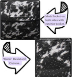 NGIL Extra Large Utility Tote Reusable Grocery Bag Oversized Collapsible for Groceries, Storage, Picnic, Beach (Cow Fur Texture-Black)