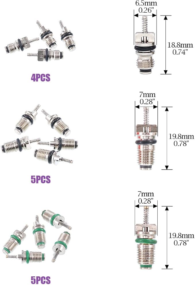 Swpeet 36Pcs Air Conditioner R12 R134a Valve Cores Kit, Including Assortment R12 R134a Valve Core Refrigeration Tire Valve St