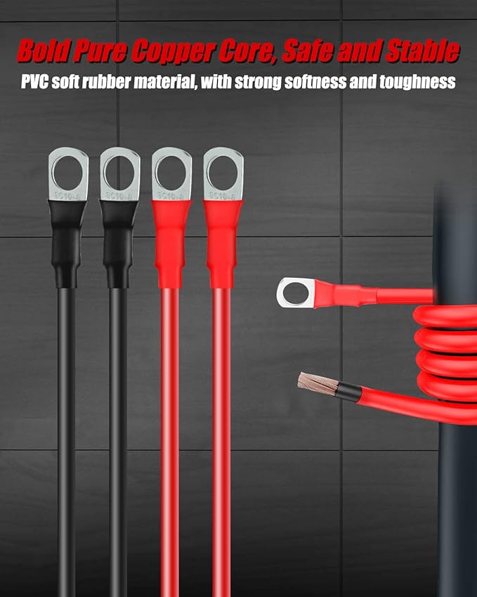 Battery Jump Post Kit, Waterproof Remote Battery Jumper Terminals W/Cable & Mounting Bracket, Heavy Duty Battery Charging Posts for UTV ATV Truck Trailer, Fit for Can Am X3 Polaris RZR 2 or 4 Seats