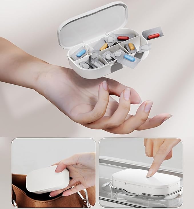 3-Tier 12 x 9 x 7 Medicine Organizer, Medicine Cabinet Organizer with Portable Pill Case, Multipurpose Plastic Box for Storag