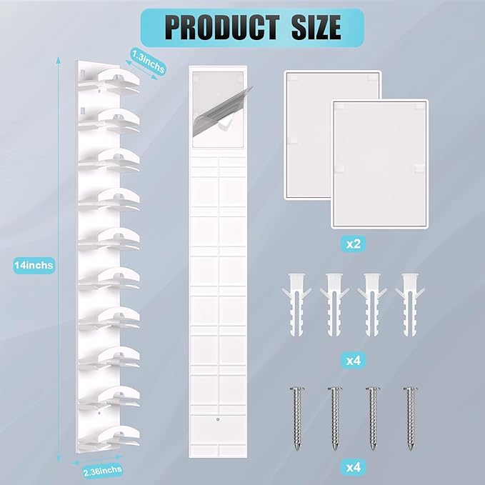 2 Pack Hat Organizer for Baseball Caps, Hat Rack for Wall with Strong Adhesive, Hold Up to 20 Hats, Hat Rack for Door Closet,