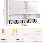 Key Holder Wall Mount, Mail Organizer Wall Mounted, Solid Wood Key Holder for Wall Living Room Entryway Home Decor, with 10 K