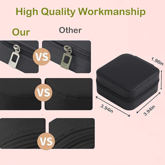 Travel Jewelry Case Bridesmaid Gifts Box,6 Pack Small Jewelry Box Mini Jewelry Organizer,PU Leather Portable Earring Storage 