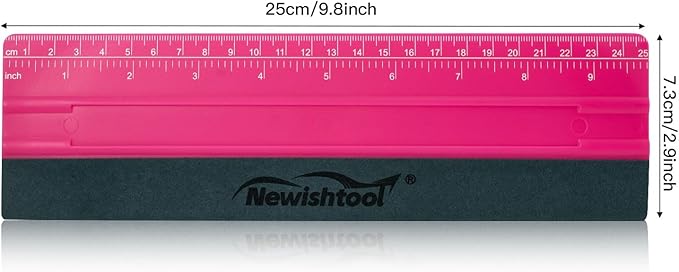 NEWISHTOOL Vinyl Wrap Squeegee for Vinyl, Big Size Wallpaper Smoothing Squeegee, 3 Pack 25CM Decals Squeegee with Ruler & Micro Suede Felt Edge for Sign Making Graphic Window Tint Film Application