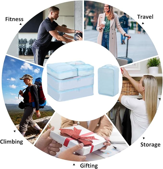 Packing cubes for Travel CALACH Luggage Organizer Bags 6 Set Packing Cubes for Suitcases Travel Essentials for Carry on Mesh 