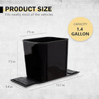 Car Trash Can for Vehicles Leakproof Compact Garbage Bin w/Stability Flap, Anti-Slip Base, Portable Trash Holder for Cars, Trucks, SUVs, Minivans (Black, Large)