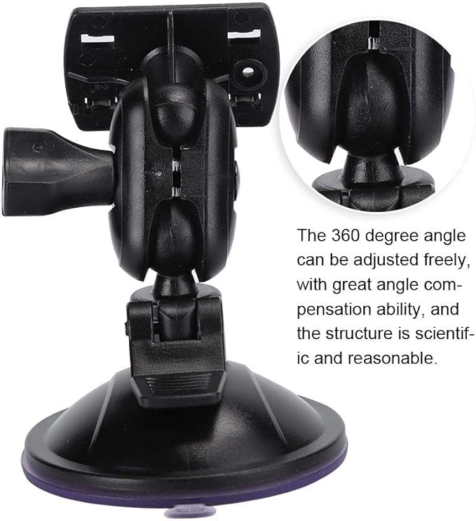 Yoidesu 360 Degree Adjustable Vacuum Suction Cup Dash Cam Mount Holder, Universal Dash Camera Rear View Mirror Mount Holder Kit for Most Dash Camera and Car Camera(Four Claw Head)