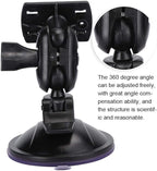 Yoidesu 360 Degree Adjustable Vacuum Suction Cup Dash Cam Mount Holder, Universal Dash Camera Rear View Mirror Mount Holder Kit for Most Dash Camera and Car Camera(Four Claw Head)