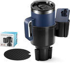 Car Cup Holder Expander W/Offset Adapter, 2-in-1 Cup Holder Extender for Large Bottles up to 4.3", Adjustable Base Fits Stanl