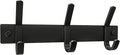 Matte Black Small Coat Rack Wall Mount – 9 Inch Stainless Steel Hook Rail with 3 Double Coat Hooks – Wall Mounted Entryway Or