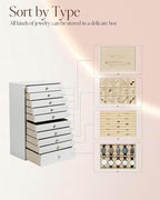 GUKA Large Jewelry Box, Jewelry Case with 10 Drawers for Big and Small Jewelry, Jewelry Storage Organizer for Watch Earrings 