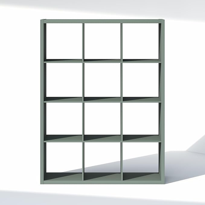 Furinno Cubic Closet Organizers and Storage, 12-Cube Closet Organizer, Open Shelf Closet Storage, Extra Thick Frame for Wardr
