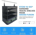 Stow-N-Go Portable Hanging Travel Shelves, Packing Organizer for Luggage. Carry on Closet for Clothes. Expandable Packing Cub