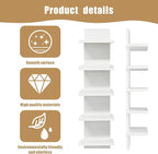 2 PCS 5 Tier Shelves for Wall, Decorative Wall Mounted Vertical Shelving Column Decor Mount Floating Storage Organizer Natura