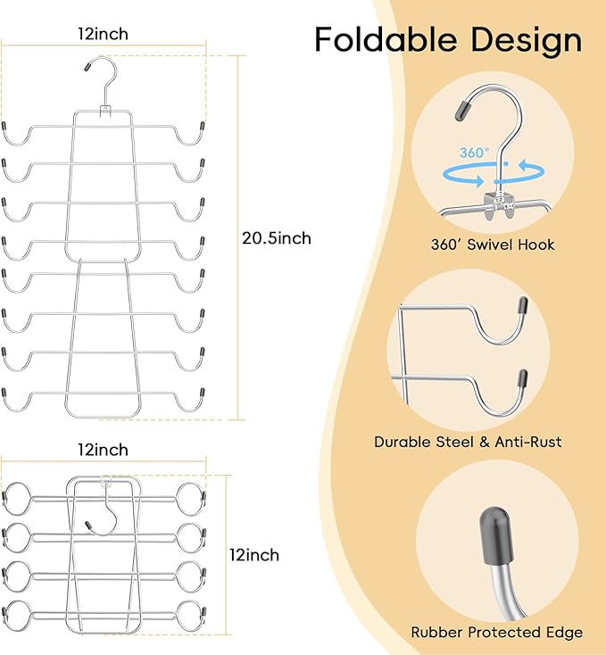 TomCare 2 Pack Tank Top Hanger and 2 Pack Leggings Organizers Space Saving Sport Bras Organizer Metal Yoga Pants Hangers with