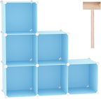 C&AHOME Cube Storage Organizer, 6-Cube Shelves Units, Closet Cabinet, DIY Plastic Modular Book Shelf, Ideal for Bedroom, Livi
