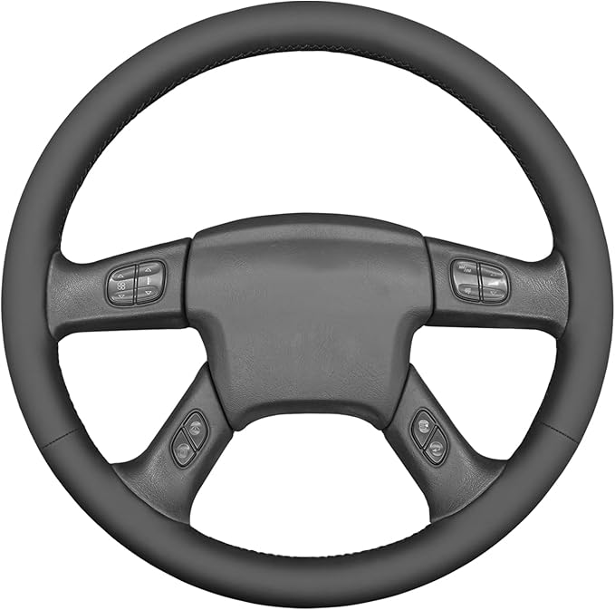 MEWANT Steering Wheel Cover for Chevy Silverado 1500/2500 / 3500 2003-2006 / Silverado 1500 2500HD 3500 Classic/Trailblazer Hand-Stitched Microfiber Leather Steering Wheel Wrap