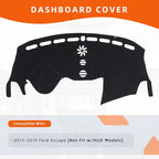 KEYOOG Dashboard Cover Dash Mat Fit for Fo-rd Escape 2019-2013 (Without HUD Models),Car Dash Board Mat Anti-Glare Carpet,Non-