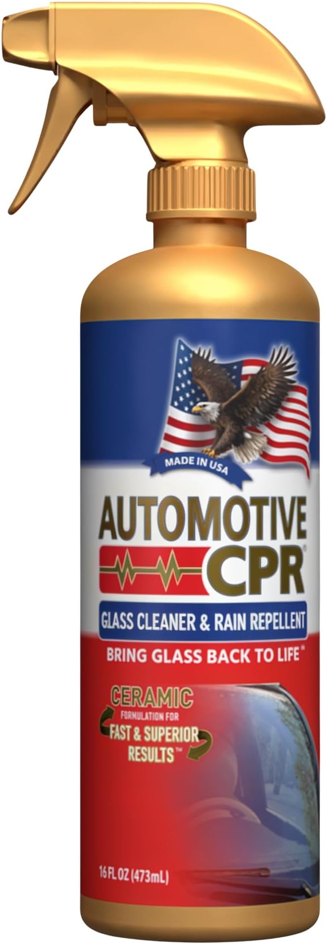 Glass Cleaner & Rain Repellent – Premium Ceramic 2-in-1 Formula Cleans & Protects – Streak-Free Shine for Windshields, Window