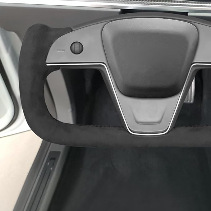 MEWANT Hand Stitched Tesla Model S Yoke Steering Wheel Cover Wrap for Tesla Model S 2021-2023 / Model X 2021-2023 Tesla Yoke Steering Wheel Accessories