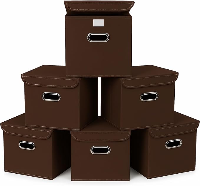 Closet Organizers Fabric Storage Bins With Lids Collapsible Cube Storage Organizer Basket With Handles,Storage Boxes for Clot