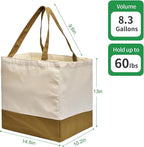 Canvas Reusable Grocery Bags Heavy Duty, 8.3 gal Foldable Large Tote Bag with Handles, Holds 60 lbs Canvas Shopping Bags, 1 Pack