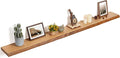 Floating Shelves for Wall Decor, Rustic Solid Elm Wood Live Edge Floating Shelves Wall Mounted, Wall Shelves with Invisible B