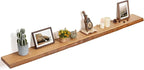 Floating Shelves for Wall Decor, Rustic Solid Elm Wood Live Edge Floating Shelves Wall Mounted, Wall Shelves with Invisible B