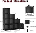 UNKU Cube Storage Organizer, 10 Cube Closet Organizer Storage Shelves, DIY Stackable Bookcase, Clothes Organizer Shelf for Cl