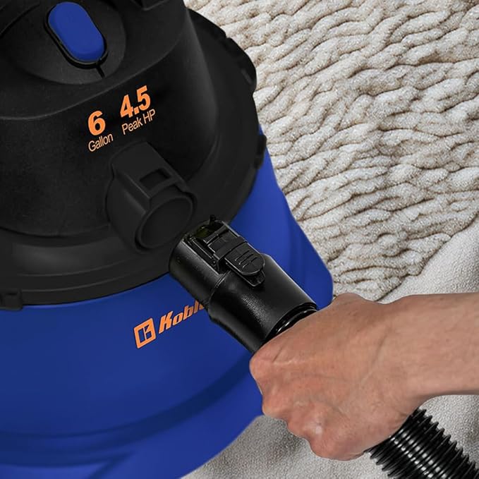 Koblenz Wet-Dry Vacuum Cleaner, 6-Gallon Tank, Superior 4.5 Peak HP Motor, Lightweight Vacuum Cleaner and Blower, Tackles Dry