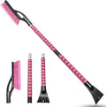 HEEYA 42.2 Inch Ice Scraper and Brush for Car, Snow Brush and Ice Scraper for Windshield Window, Car Snow Scraper with Foam Grip for SUV Truck Jeep Vehicle - Pink