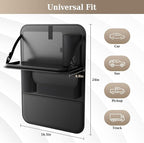 Coverado Car Backseat Organizer(2 Packs) with Tablet Tray, Nappa Leather Organizer for Car Seat Back, Waterproof Car Seat Organizer with Touch Screen, Seat Protector Kick Mats for Kids