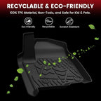 LASFIT Floor Mats 2019-2026 for Chevy Silverado/GMC Sierra 1500, 2020-2026 2500HD 3500HD, Only Double Cab/Bucket Seat (Only Fit with Rear Under-Seat Storage, But Not Fit 2nd Row Plastic Storage)