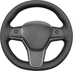 MEWANT Tesla Model 3/Model Y Hand Stitched Steering Wheel Cover for Tesla Model 3 2017-2023 / Model Y 2020-2023 for Tesla Model 3/Y Accessories(3D Style)